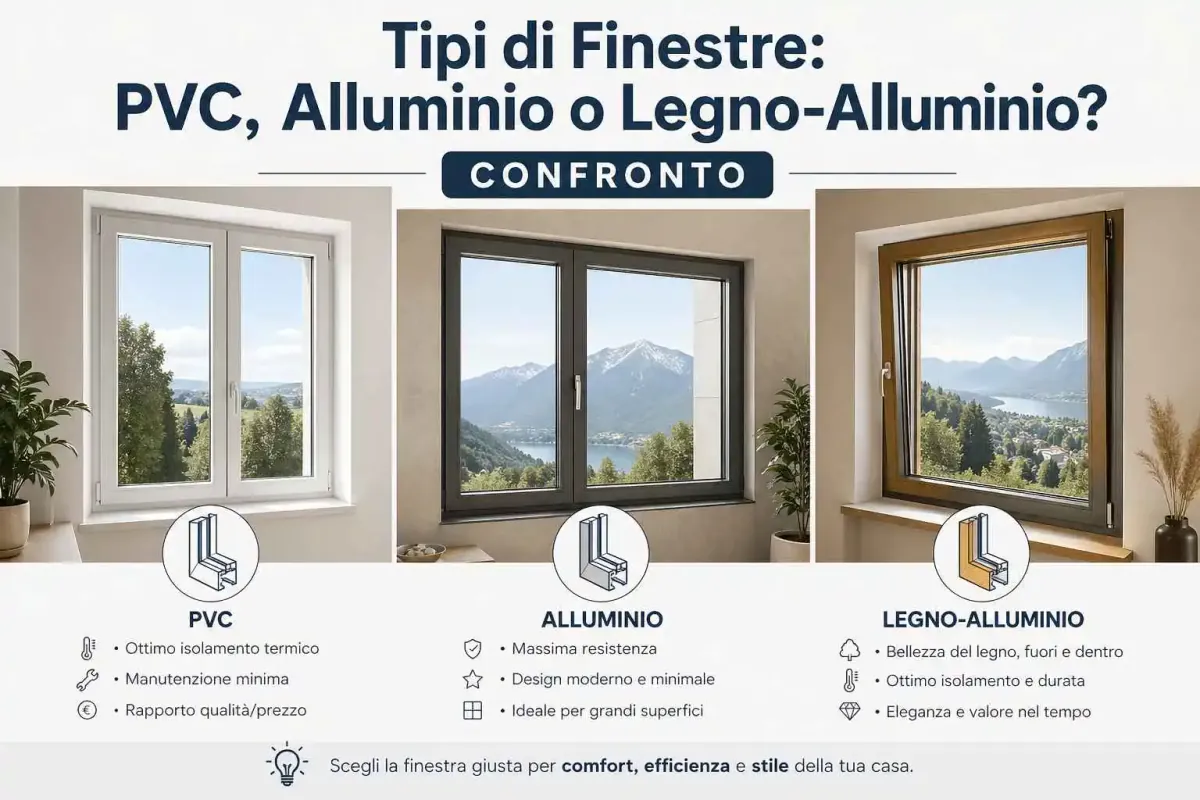 Confronto tipi di finestre PVC alluminio legno-alluminio